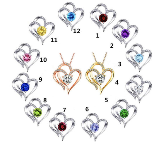 Birthstone Heart Necklace